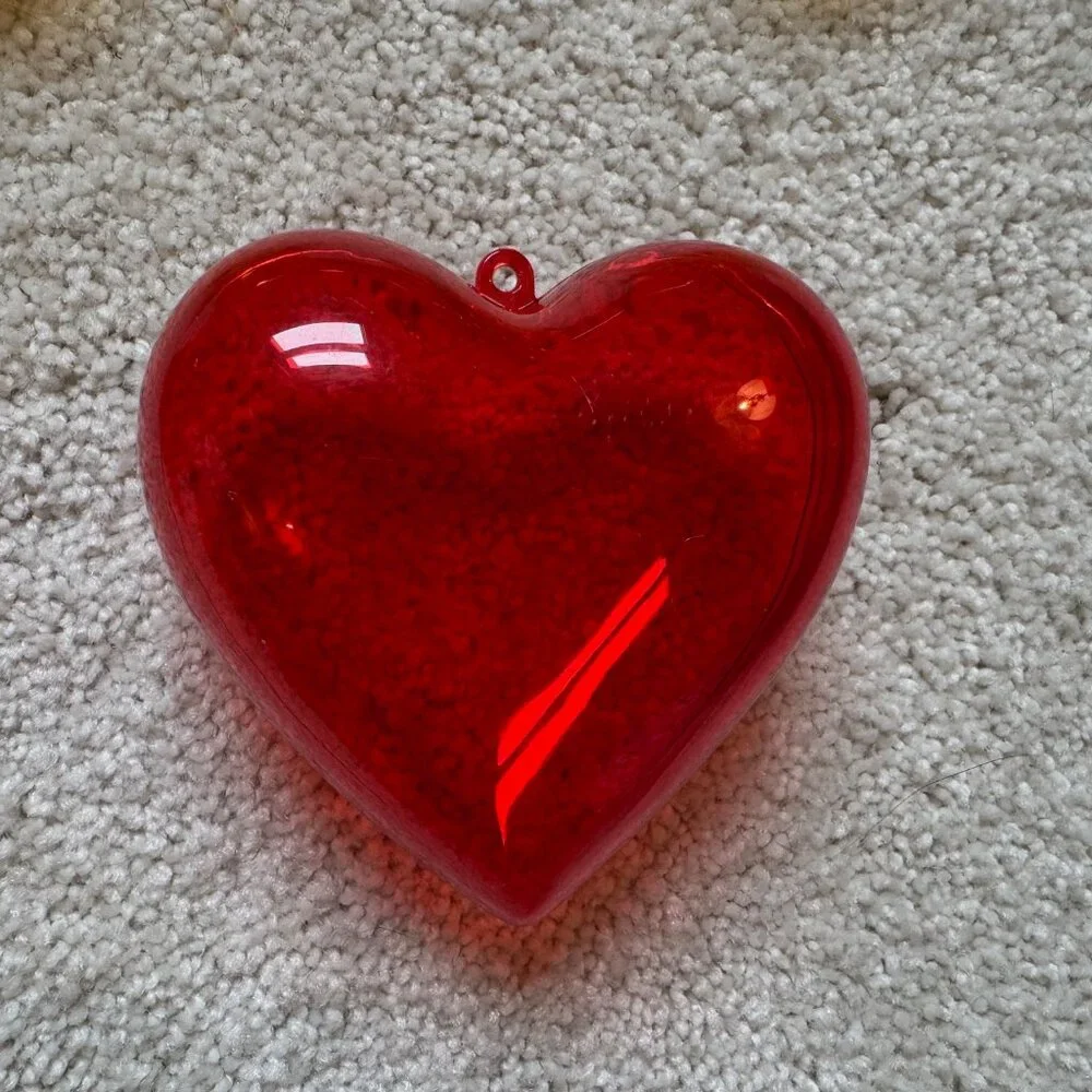 Bundle of 5 Heart & 7 Star Clear Plastic Fillable Ornament Containers